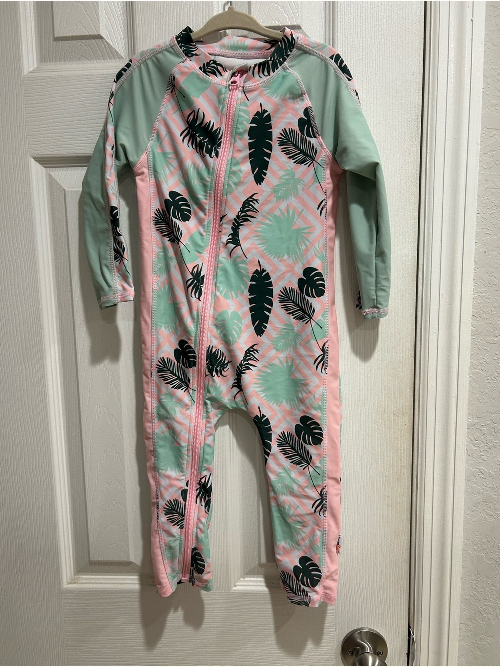 SwimZip NWOT Sunsuit - Long Sleeve Romper Swimsuit | "Palm Breeze" | 2T